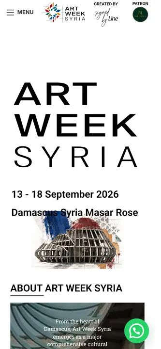 Art Week Syria website on a phone