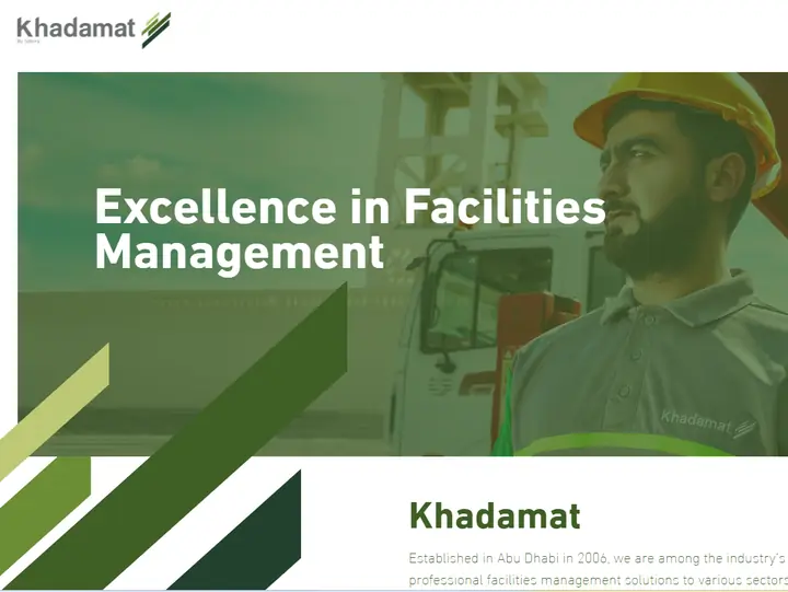 Khadamat website homepage, facilities management